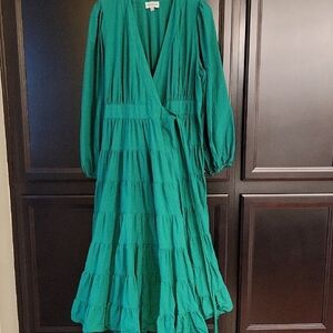 GIBSON LATIMER Cotton Wrap Dress Size Large